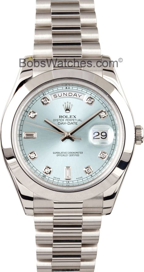 rolex day-date platinum president blue replica|rolex day date diamond.